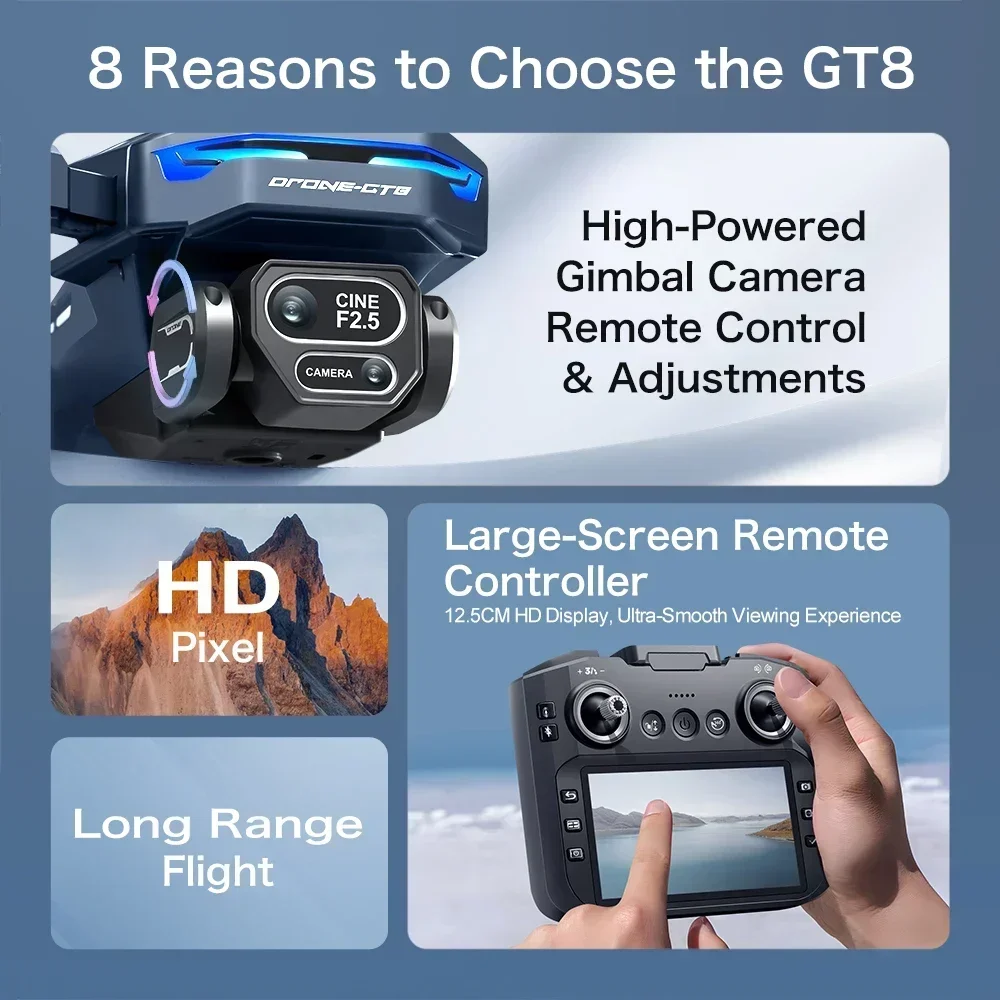 Drone 4K HD GT8 กล้องหลีกเลี่ย - Drone Surveying บทวิจารณ์และราคา